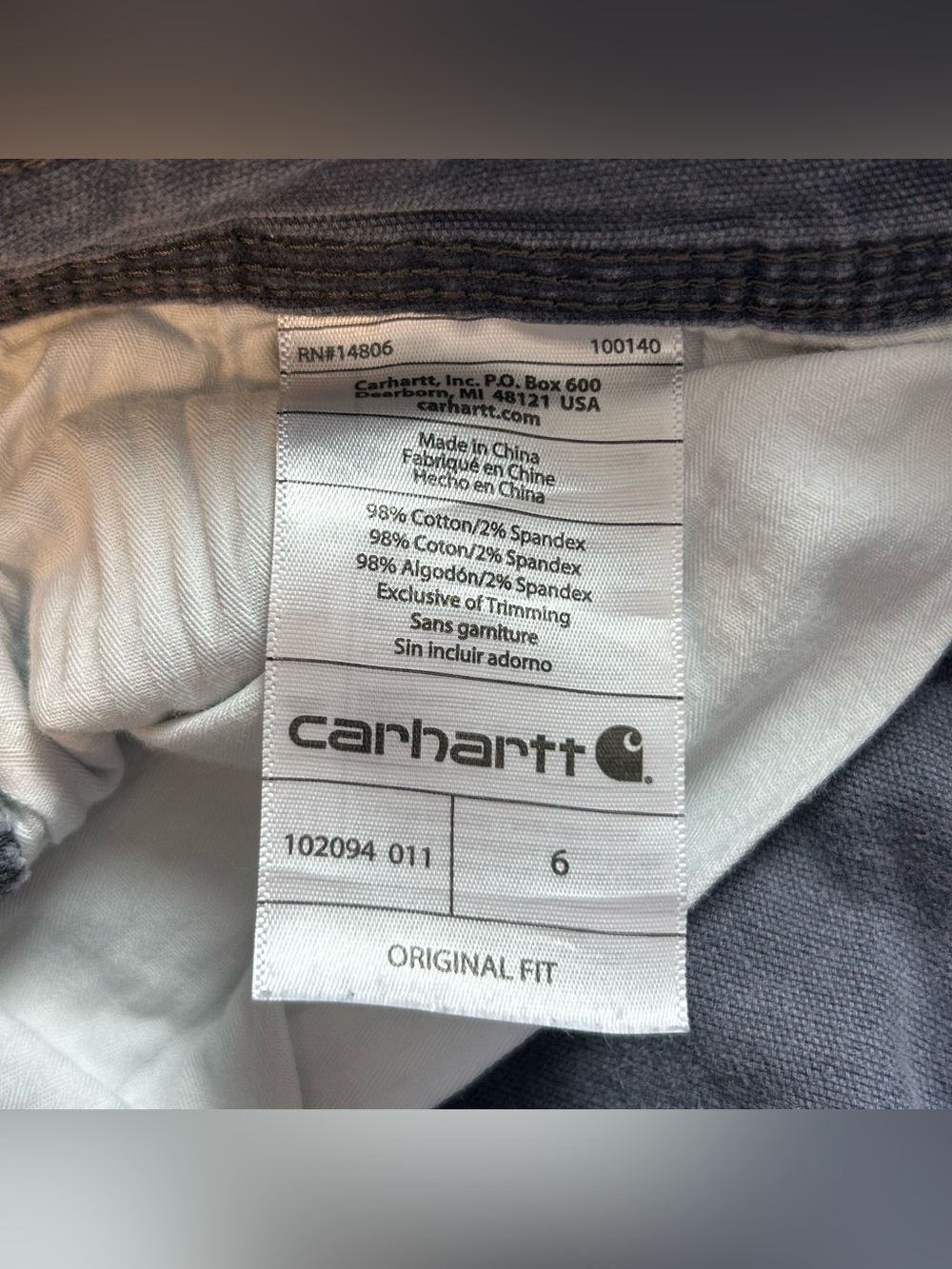 Carhartt Women’s 6 Original Fit Crawford Shorts Gray Rugged Flex Utility Outdoor - Picture 8 of 11